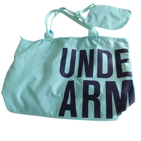 Under Armour Big Wordmark Tote / gym bag with Pouch Aqua and Blue - Picture 1 of 10